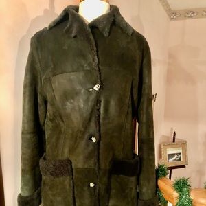 Shearling/Suede Ladies 3/4 Coat